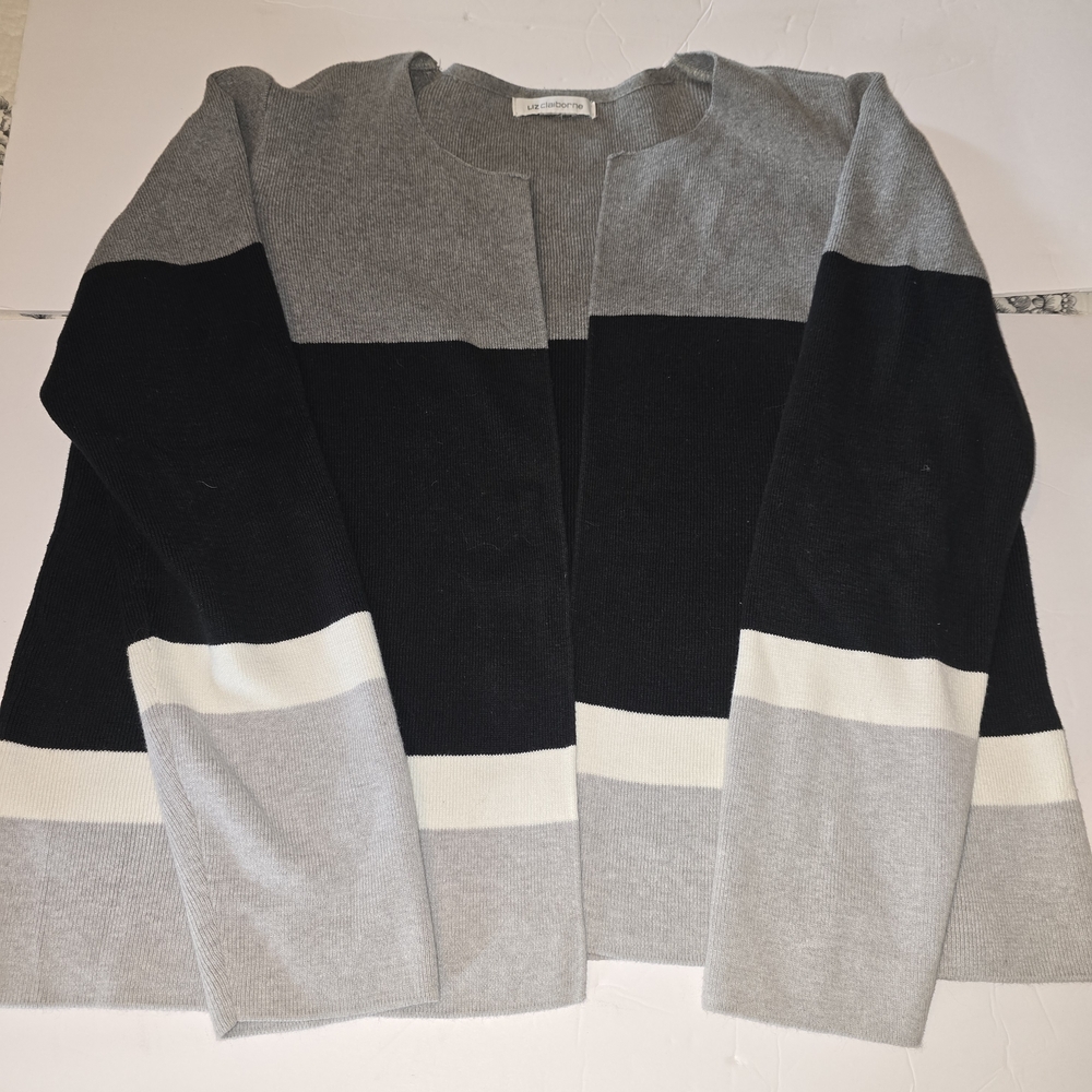 Liz Claiborne Black and Gray Women's Cardigan